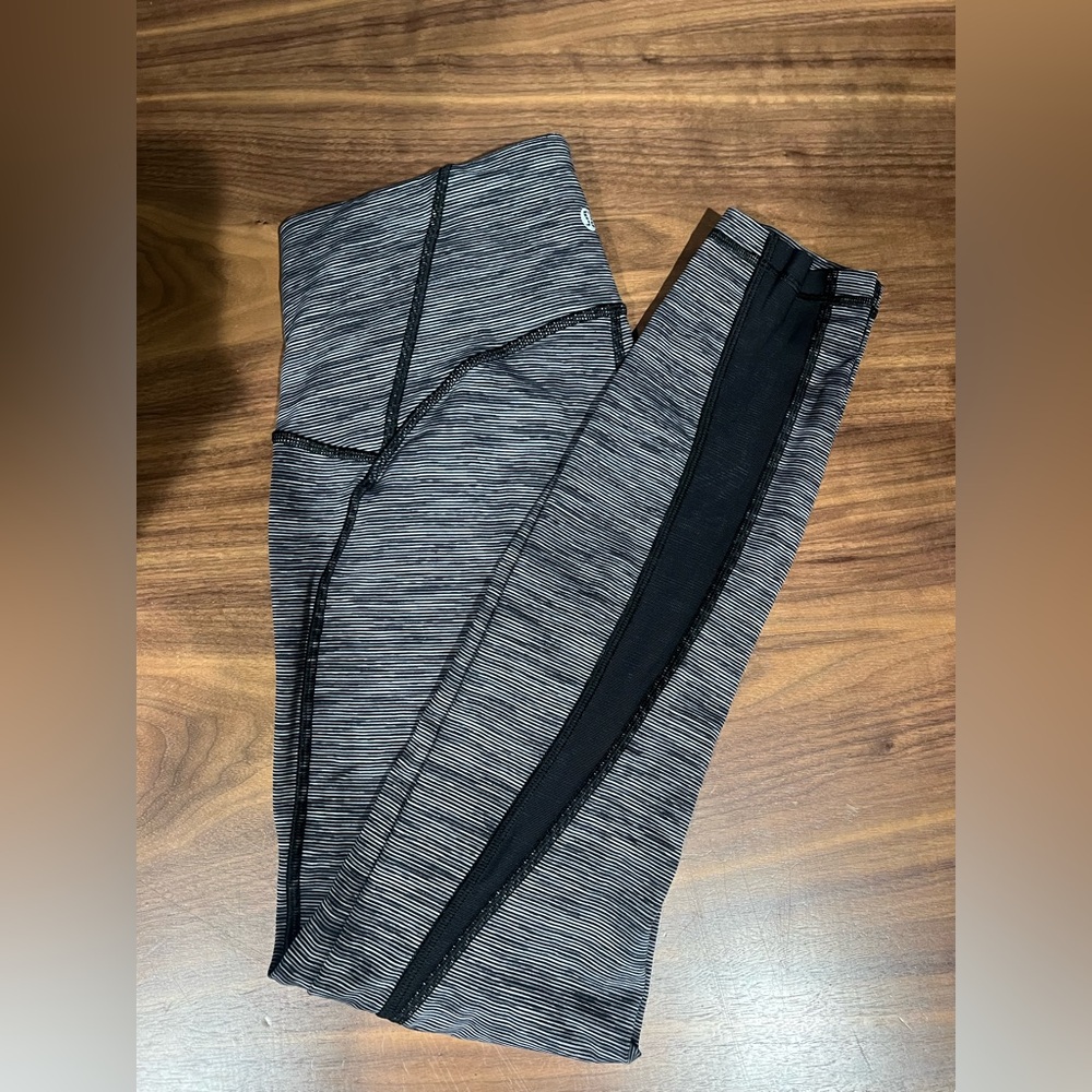 Lululemon Legging-Black and Gray Stripe